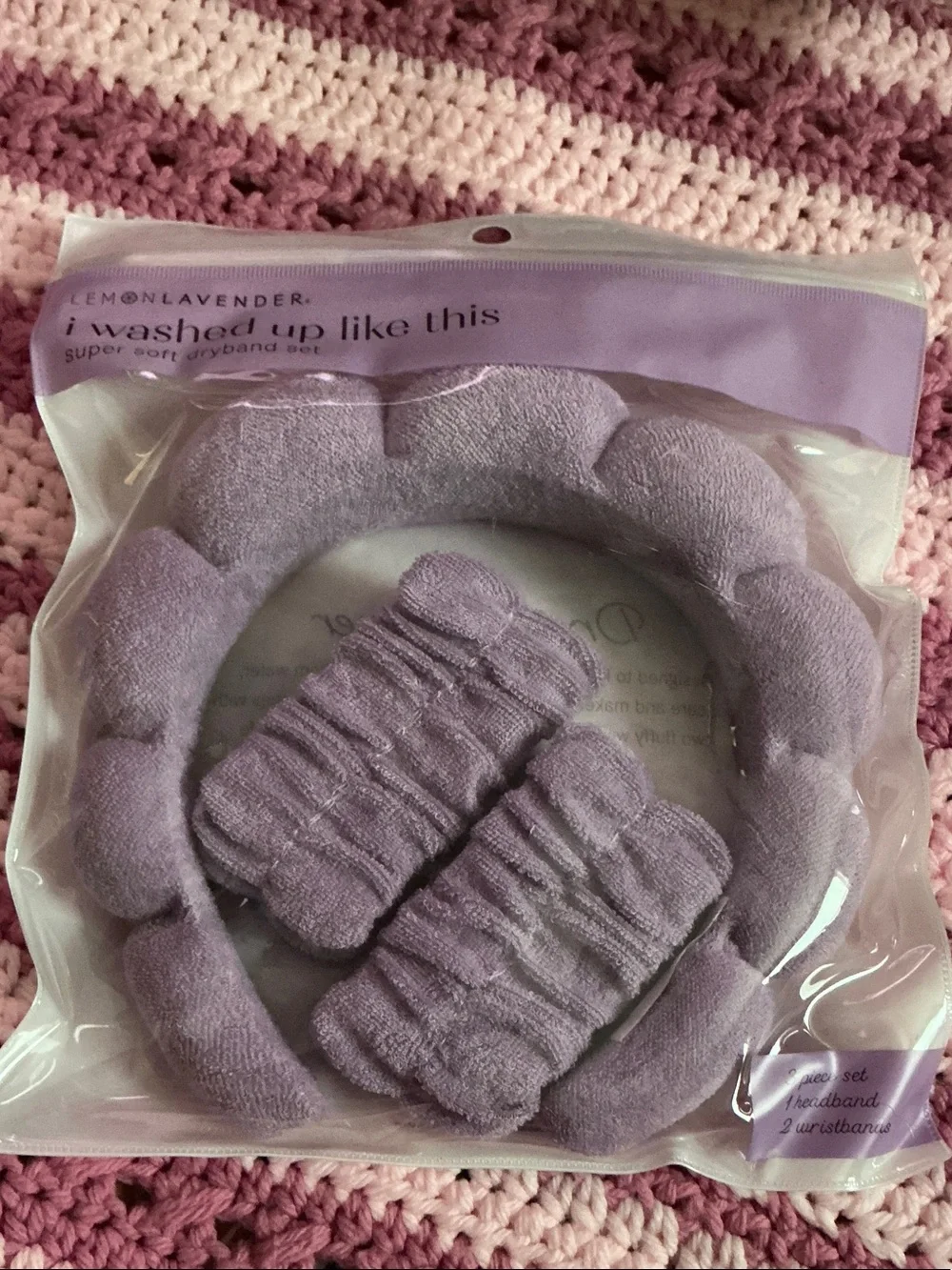 Lemon Lavender 'i washed up like this' Soft Dryband Set - Lavender 3 Pieces